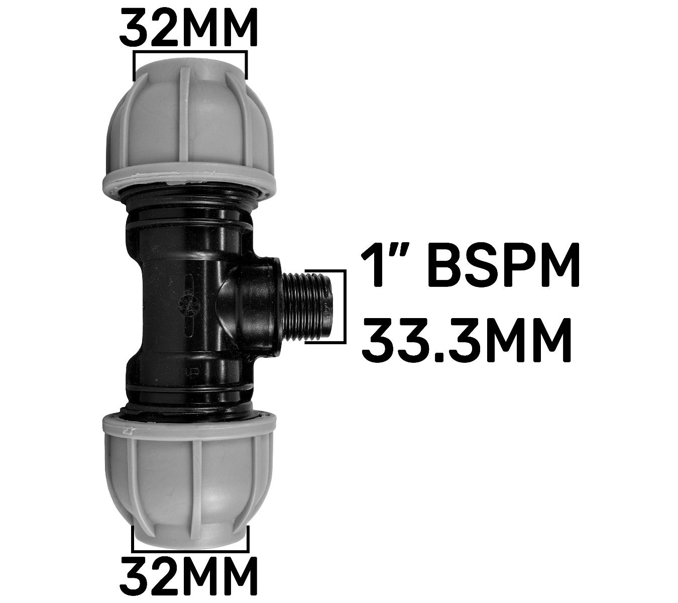 AP Supplies IBC Extender with 2” S60X6 Cap and 32mm MDPE Tee