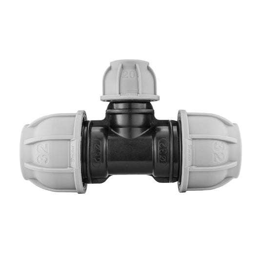 MDPE Tee Reducing 32mm - 20mm - 32mm MDPE Pipe Connector Drip Irrigation Fitting