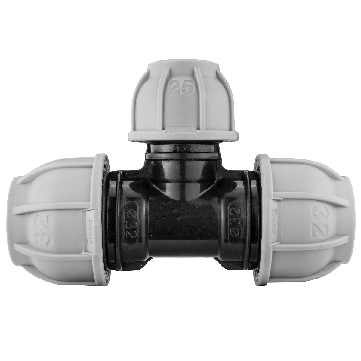 MDPE Tee Reducing 32mm - 25mm - 32mm MDPE Pipe Connector Drip Irrigation Fitting