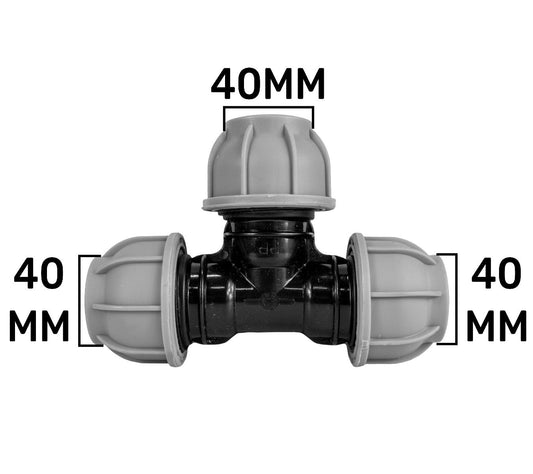 MDPE Tee 40mm Drip Irrigation Fitting Pipe and Water Fitting