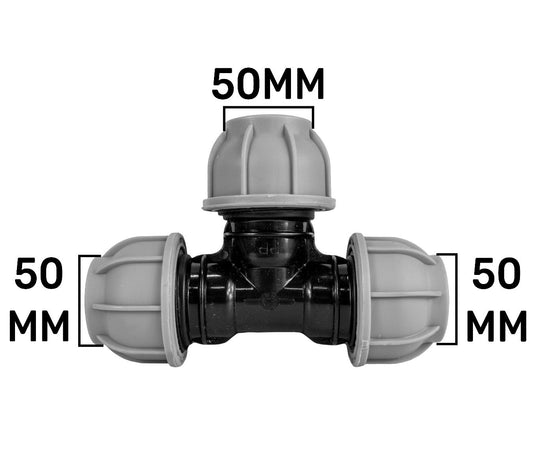 MDPE Tee 50mm Drip Irrigation Fitting Pipe and Water Fitting