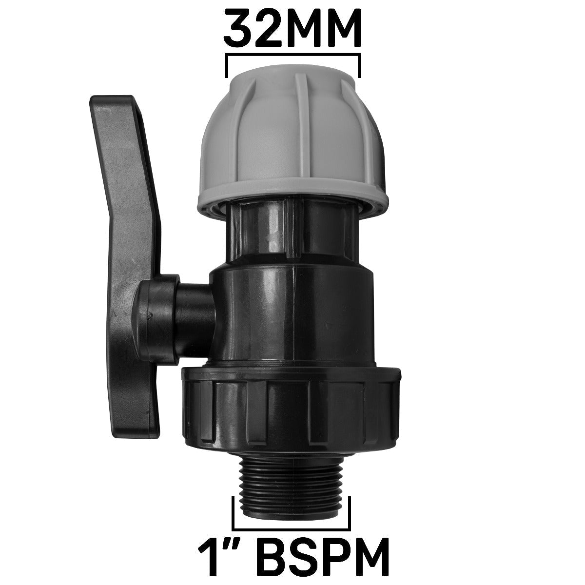 MDPE Valve 32mm - 1in BSPM Drip Irrigation Fitting Pipe and Water Fitting