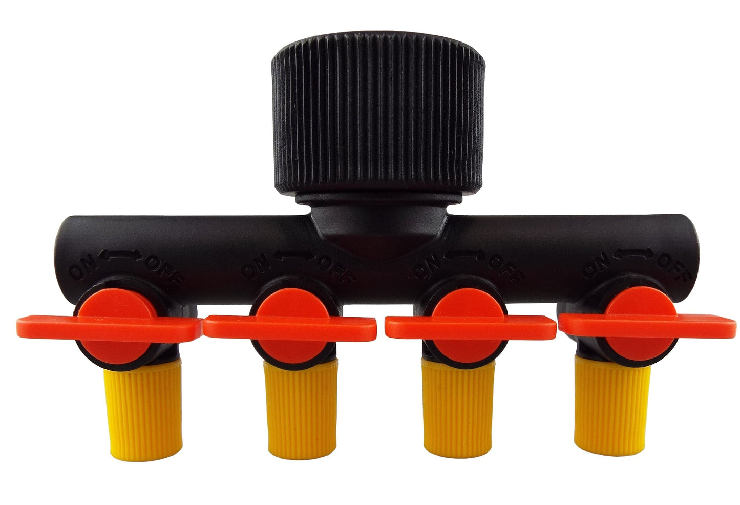 4-Way Manifold with Valves for Micro Irrigation Tube for Drip Irrigation Fitting