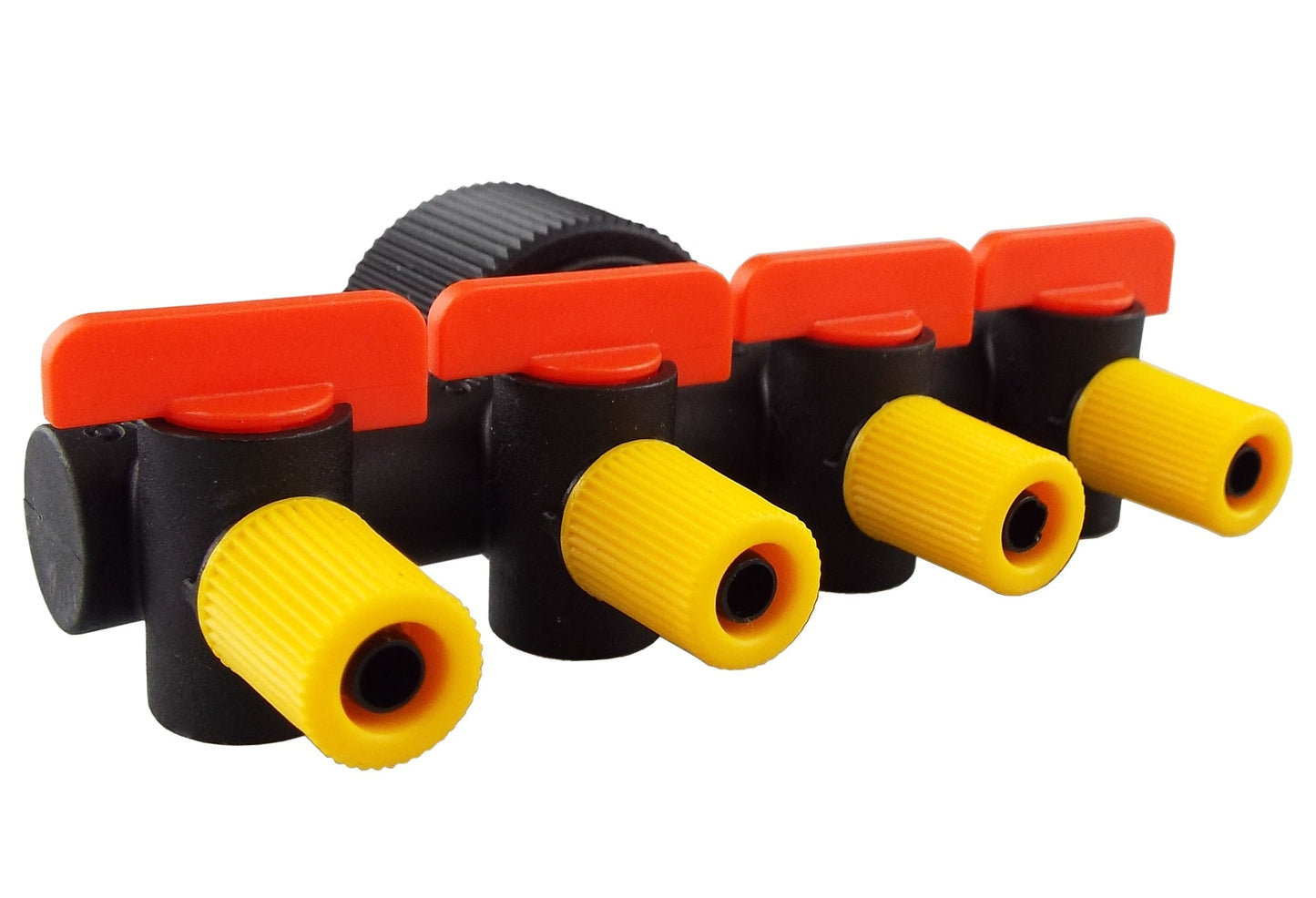 4-Way Manifold with Valves for Micro Irrigation Tube for Drip Irrigation Fitting