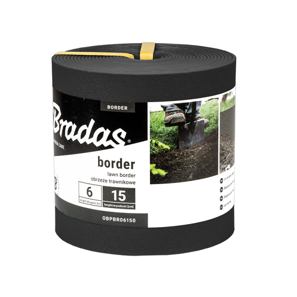 Heavy Duty Lawn Border Edging, 6m x 15cm, Black for Home and Garden Use