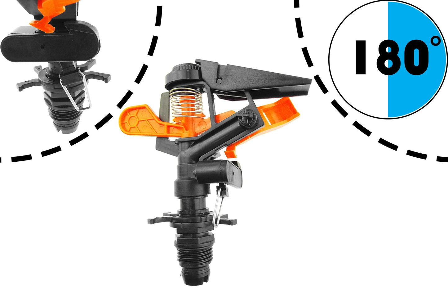 Pulsating Sprinkler on Spike - Adjustable Eco Line for Outdoor Hose Accessory