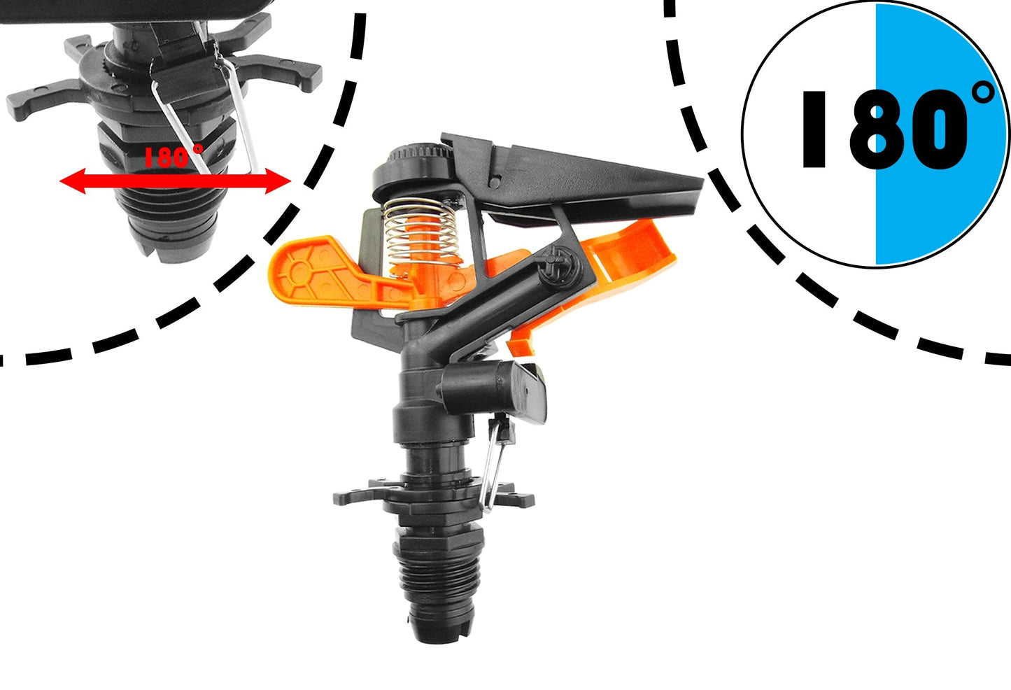 Pulsating Sprinkler on Spike - Adjustable Eco Line for Outdoor Hose Accessory