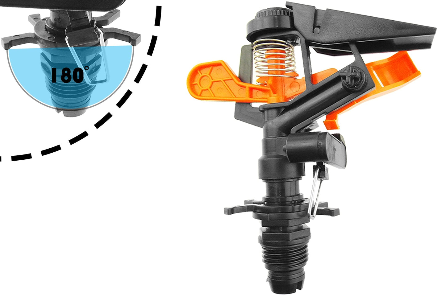 Pulsating Sprinkler on Spike - Adjustable Eco Line for Outdoor Hose Accessory