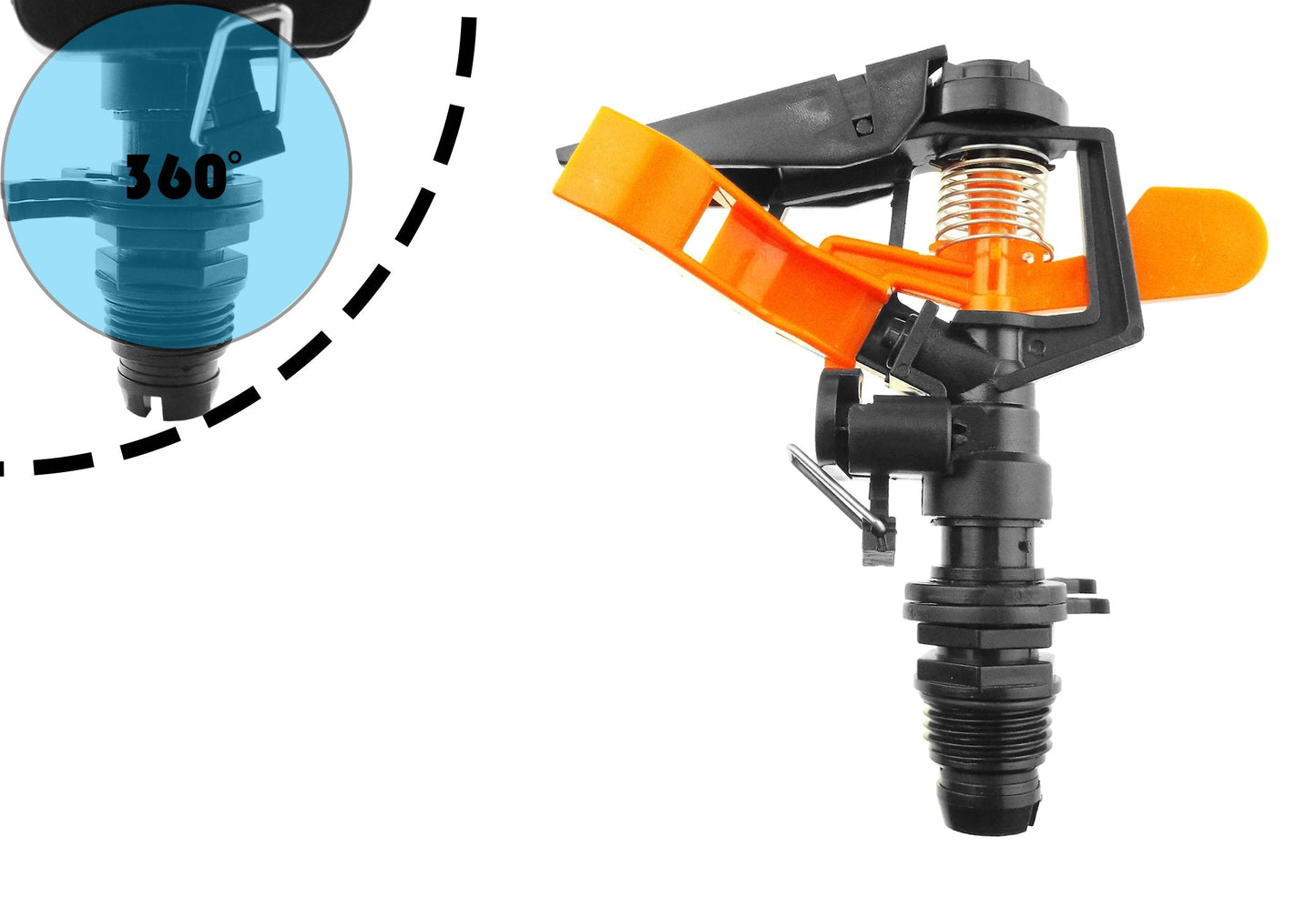 Pulsating Sprinkler on Spike - Adjustable Eco Line for Outdoor Hose Accessory