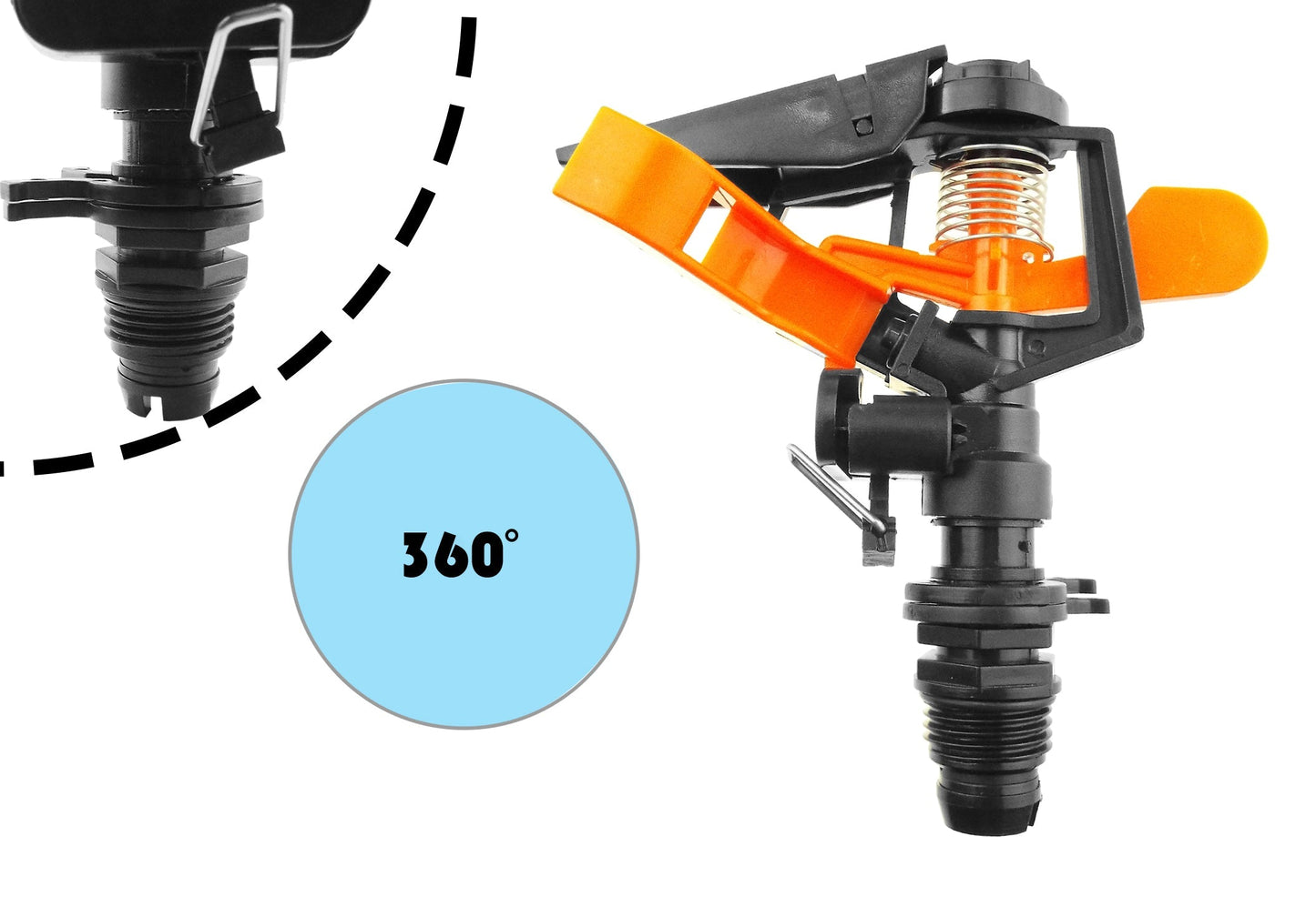 Pulsating Sprinkler on Spike - Adjustable Eco Line for Outdoor Hose Accessory