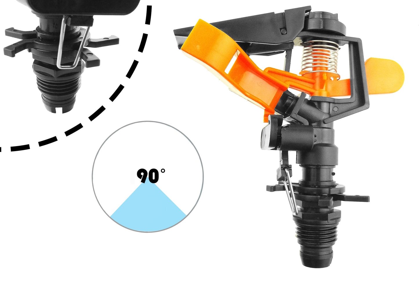 Pulsating Sprinkler on Spike - Adjustable Eco Line for Outdoor Hose Accessory