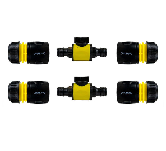 Cost Wise Snap On Male-Male In Line Valve Kit Yellow Black for Hose Pipe Fitting