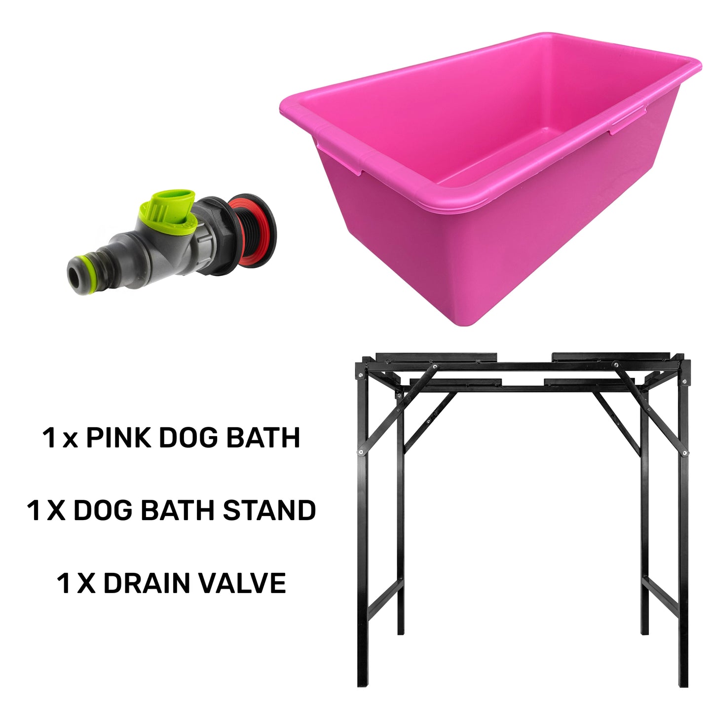 AP Supplies Pink Dog Bath with Drain Valve (Lime) and Stand