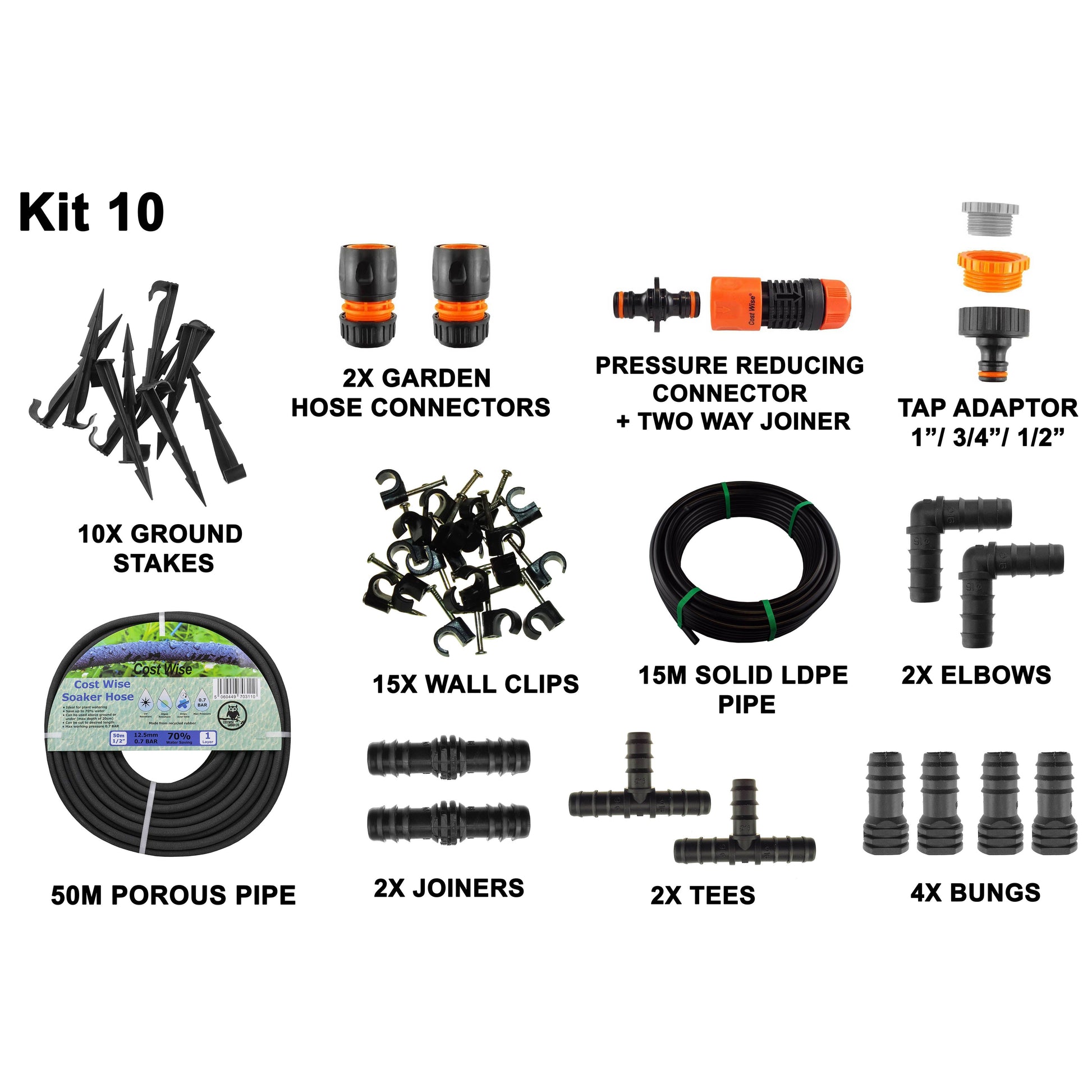 AP Supplies Porous Pipe Kit, POROUS-KIT10