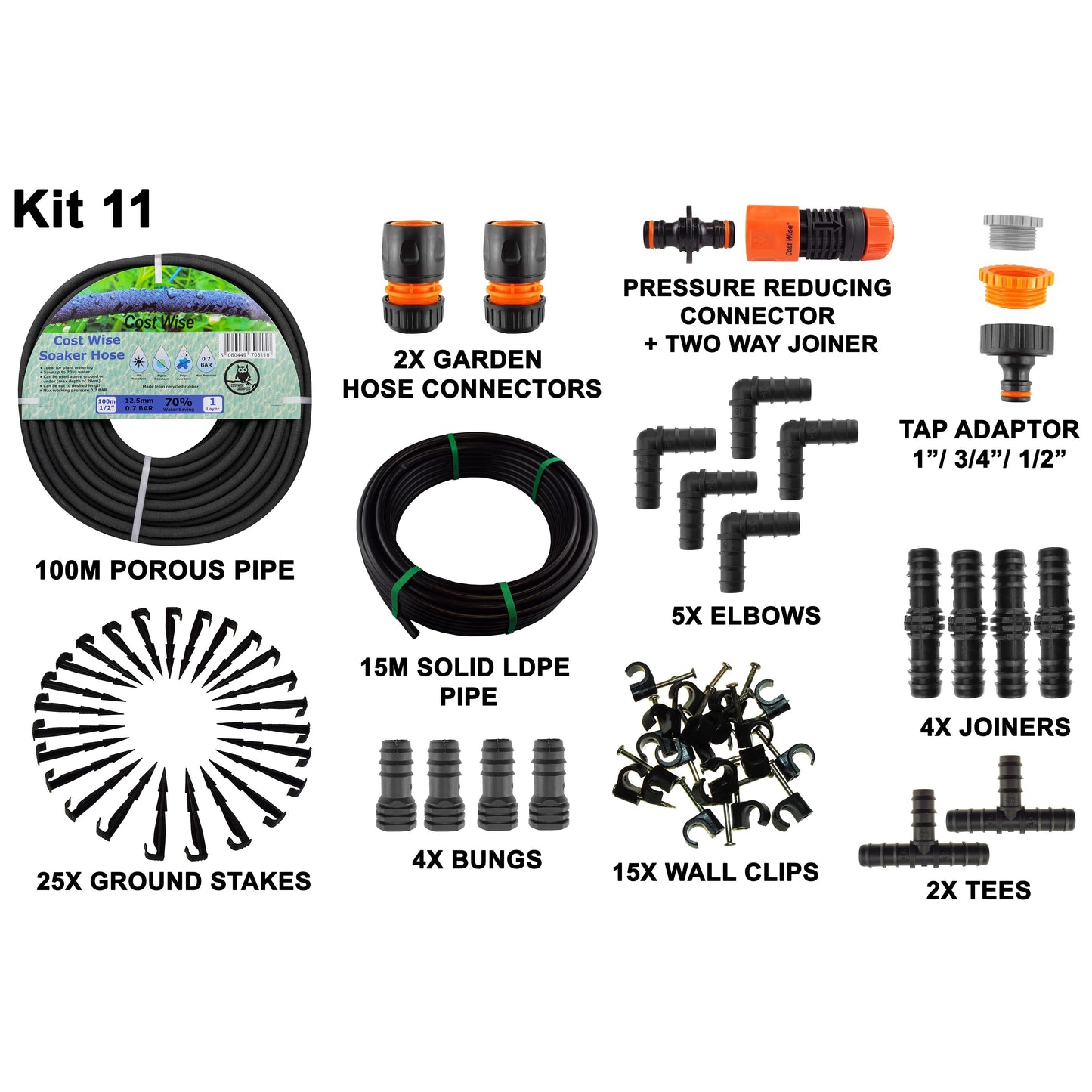 AP Supplies Porous Pipe Kit, POROUS-KIT11
