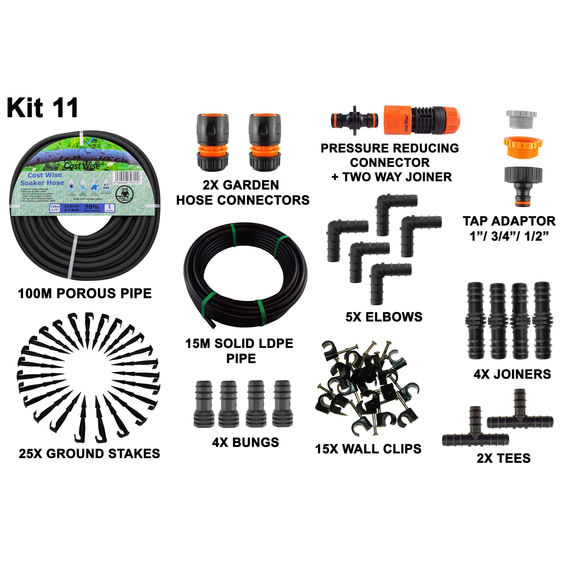 AP Supplies Porous Pipe Kit, POROUS-KIT11