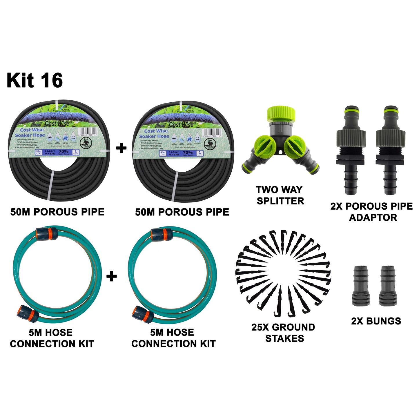 AP Supplies Porous Pipe Kit, POROUS-KIT16