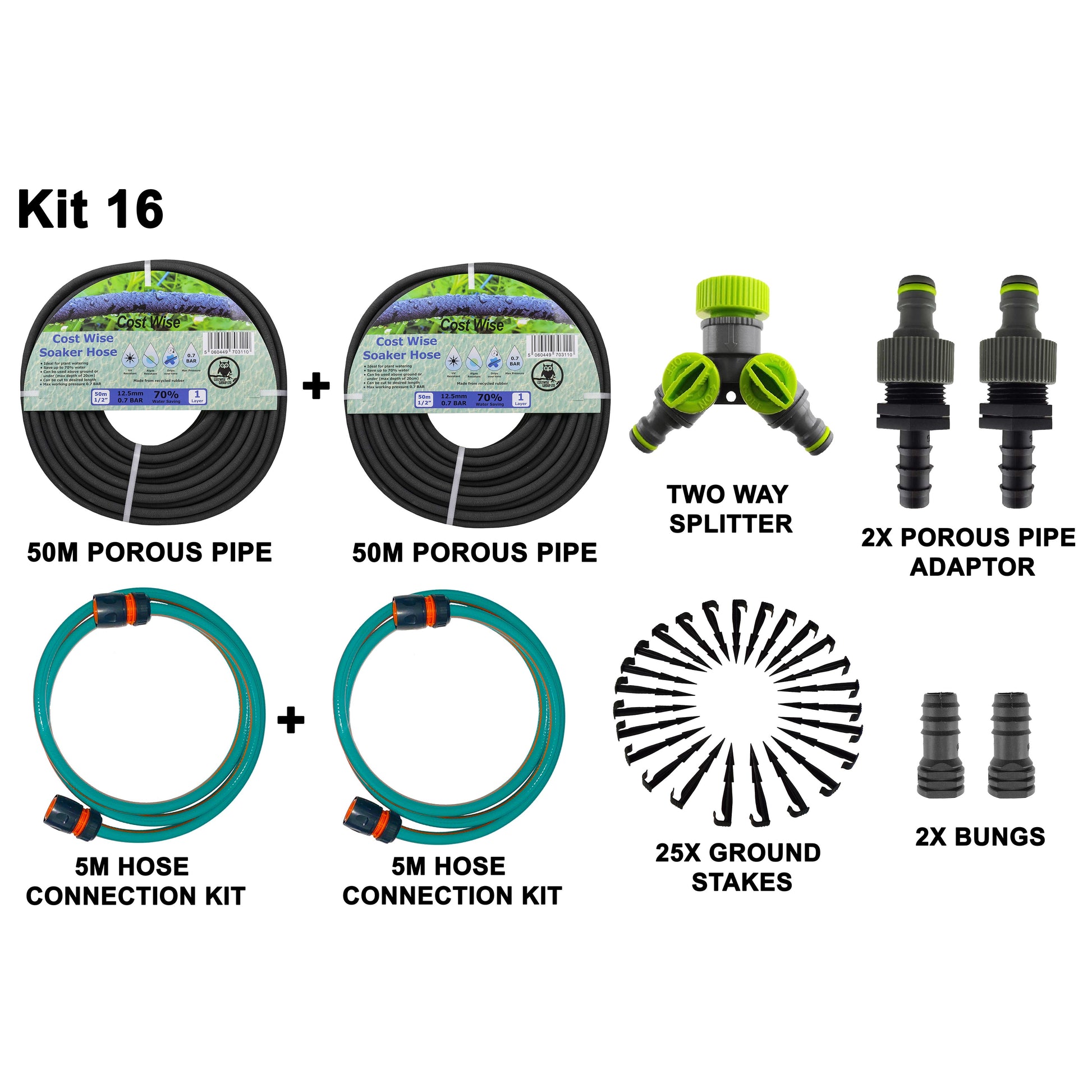 AP Supplies Porous Pipe Kit, POROUS-KIT16