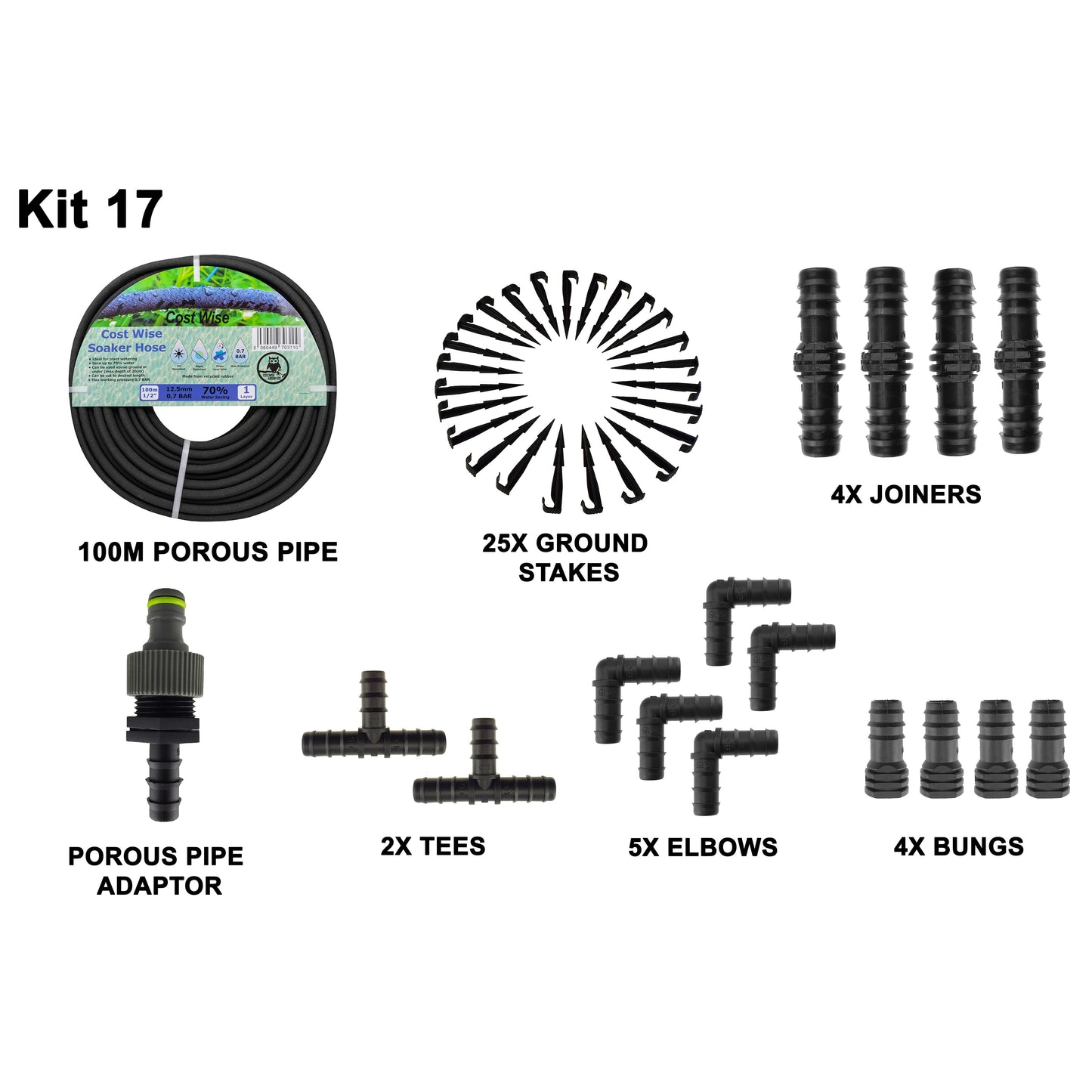AP Supplies Porous Pipe Kit, POROUS-KIT17