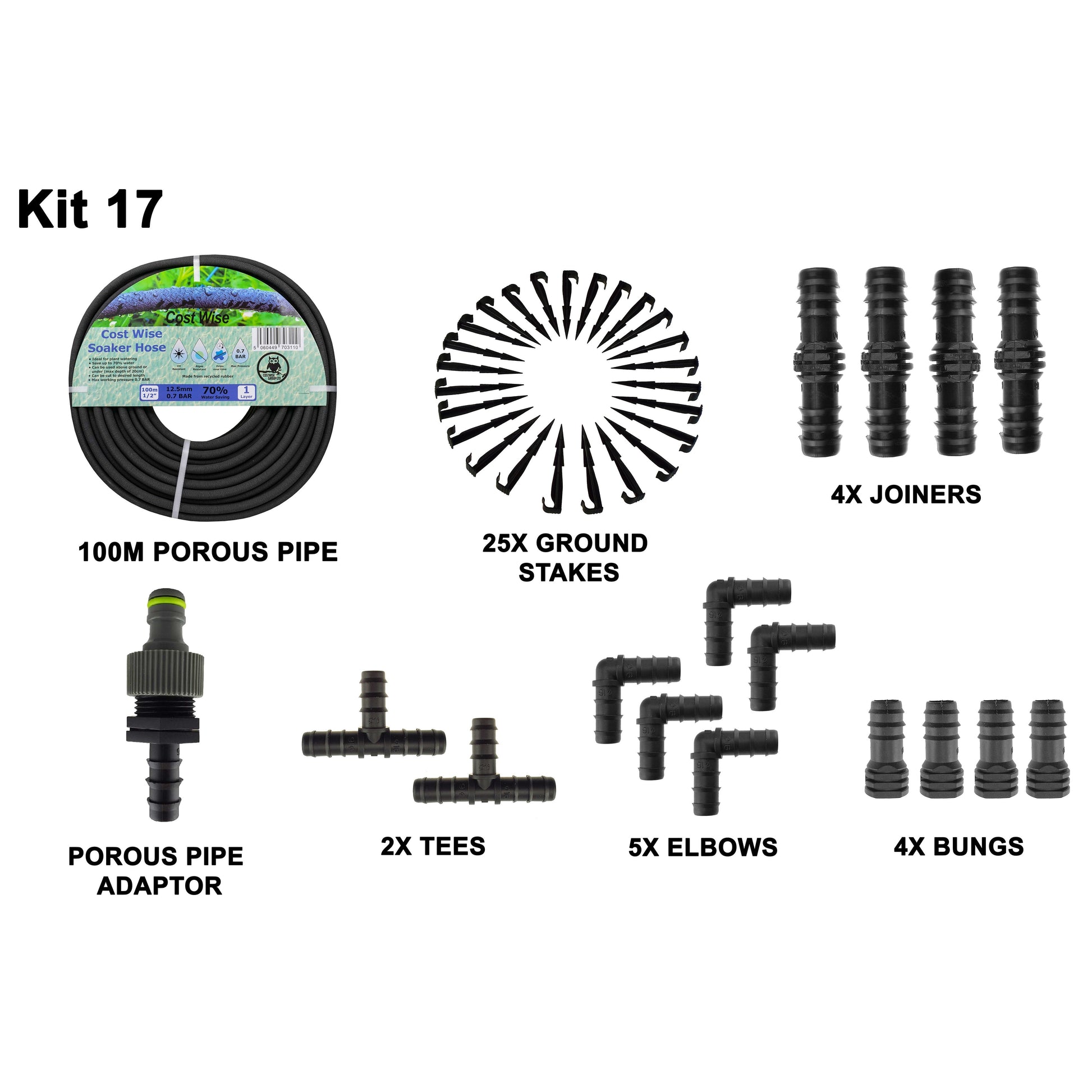 AP Supplies Porous Pipe Kit, POROUS-KIT17