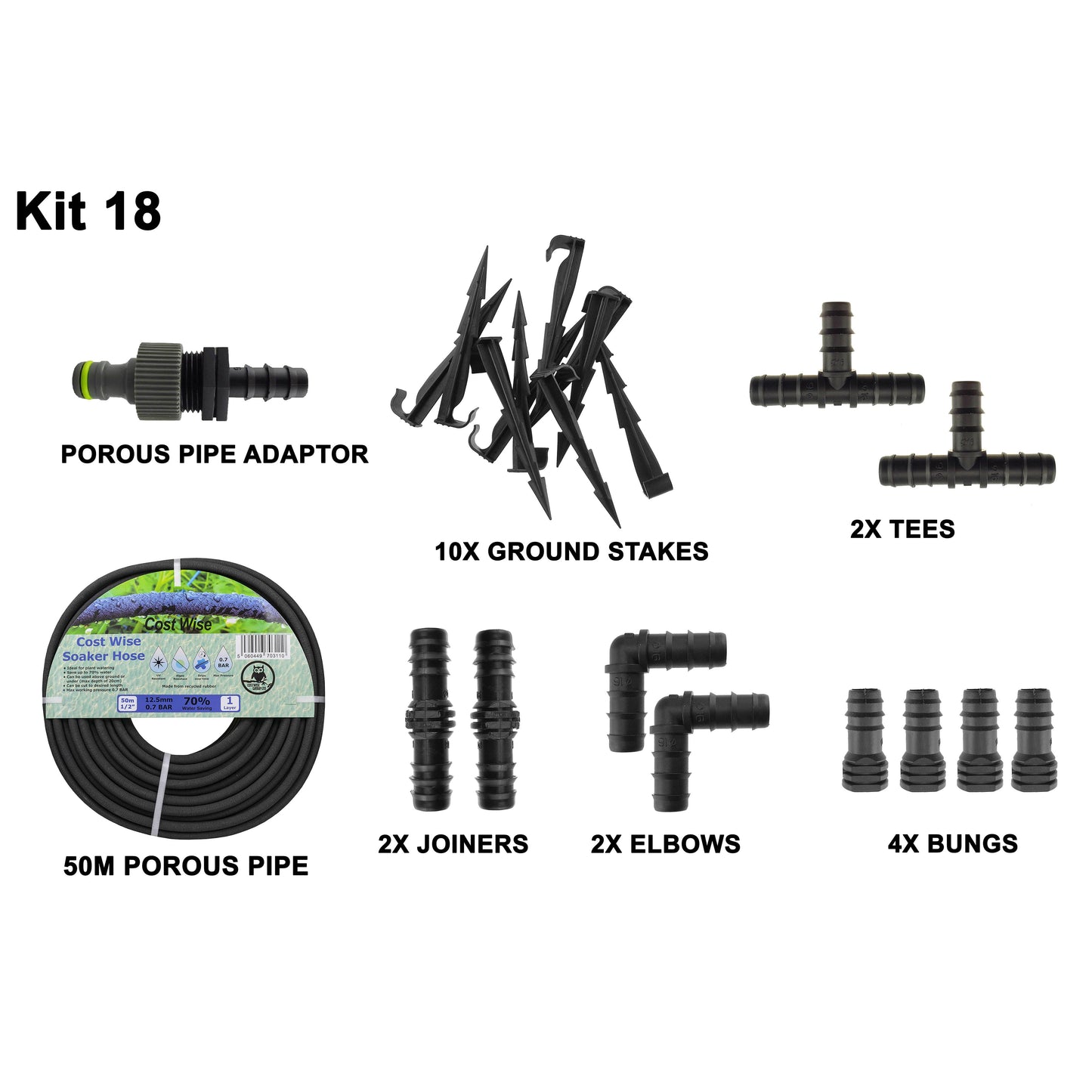 AP Supplies Porous Pipe Kit, POROUS-KIT18