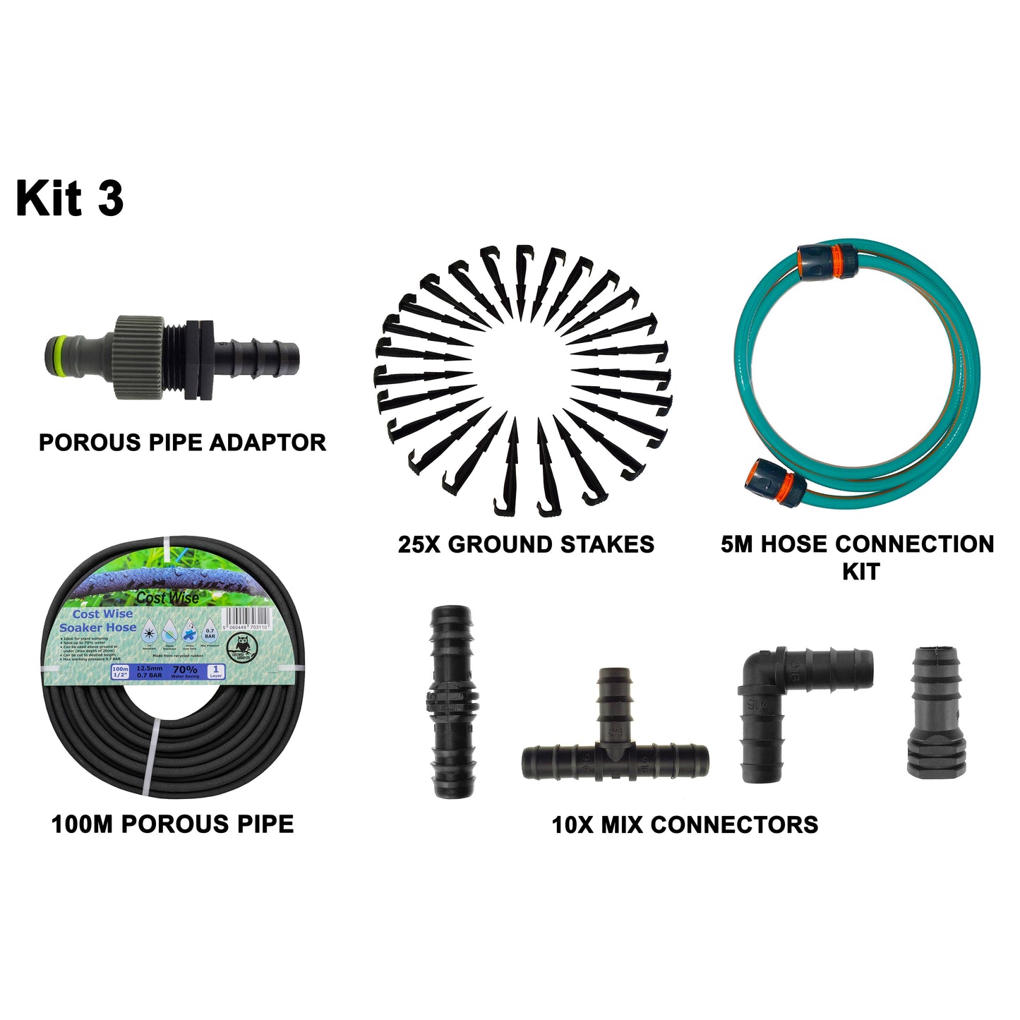 AP Supplies Porous Pipe Kit, POROUS-KIT3