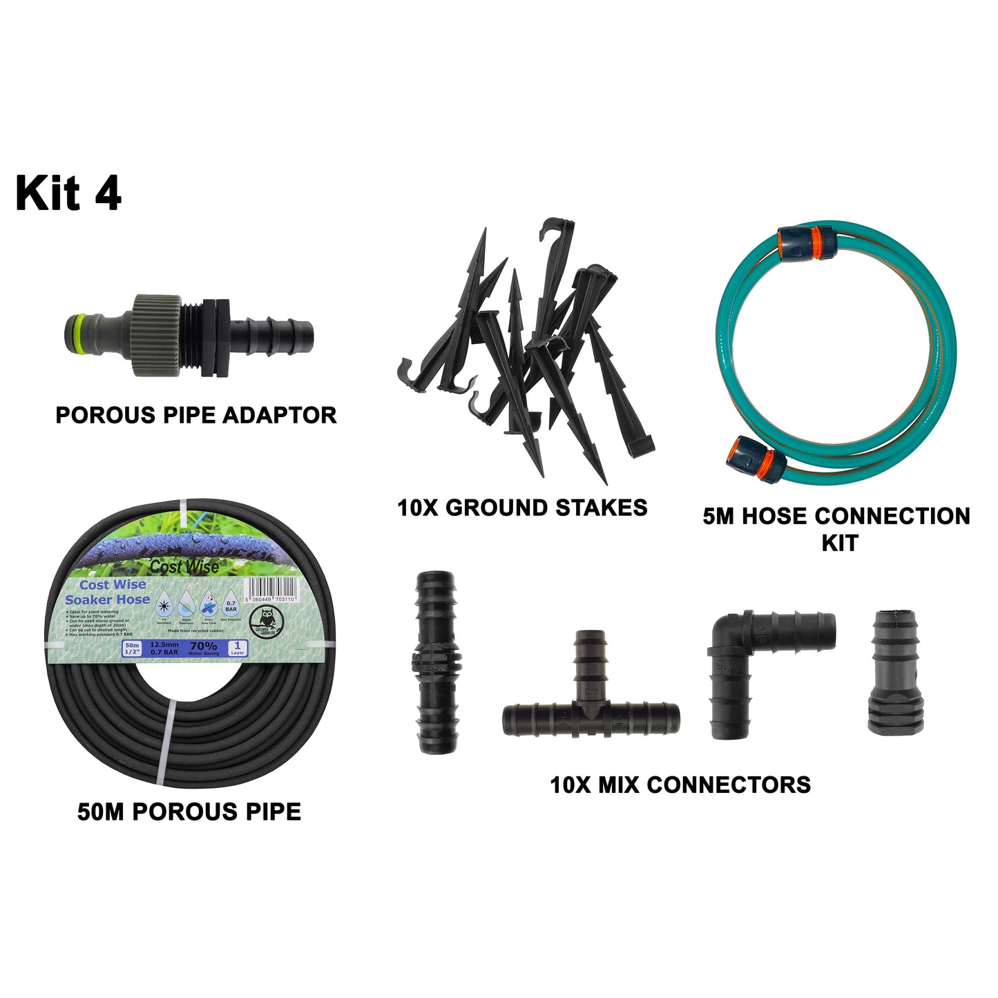 AP Supplies Porous Pipe Kit, POROUS-KIT4