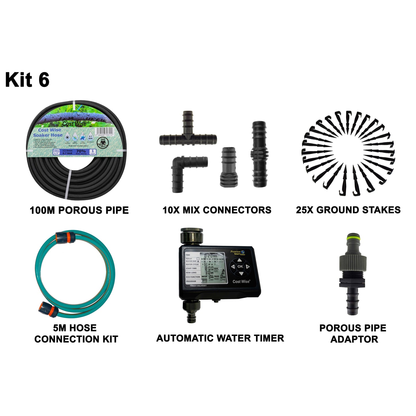 AP Supplies Porous Pipe Kit, POROUS-KIT6