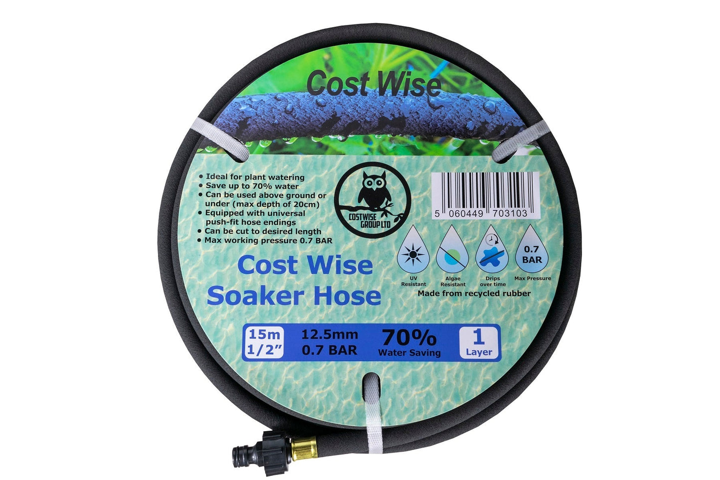 Porous Pipe with Connector Cost Wise 15m Outdoor Watering Kit Hose Connector Set