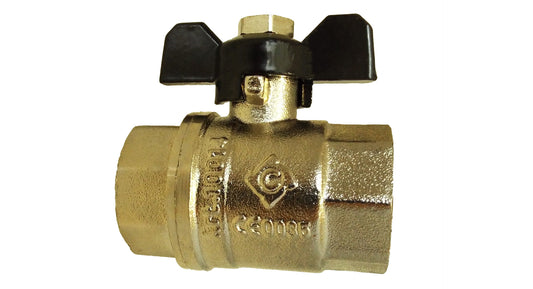 Brass Nickel-Plated Butterfly Valve 1/2in BSPF Hose Pipe Fitting Water Connector