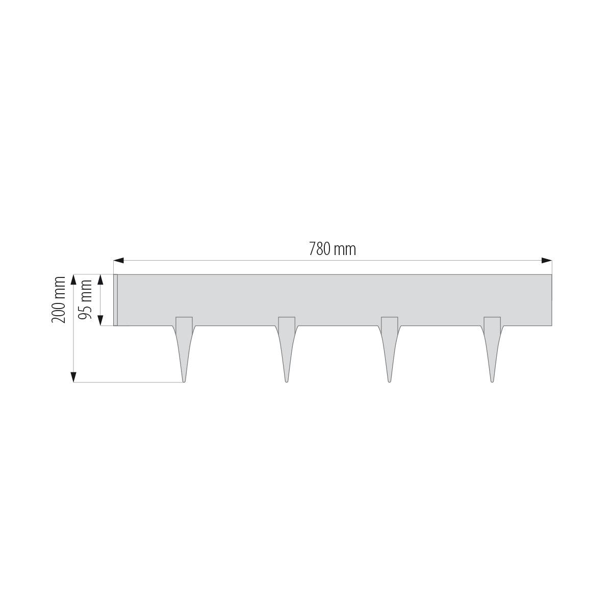 Lawn Edging, Plastic Palisade Slate Effect, 2.38m, Black for Home and Garden Use