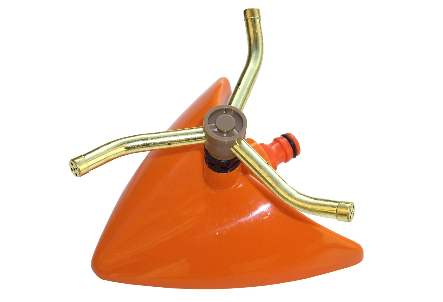 3-Arm Revolving Sprinkler Orange Leaf Brass Water Fitting Outdoor Hose Accessory