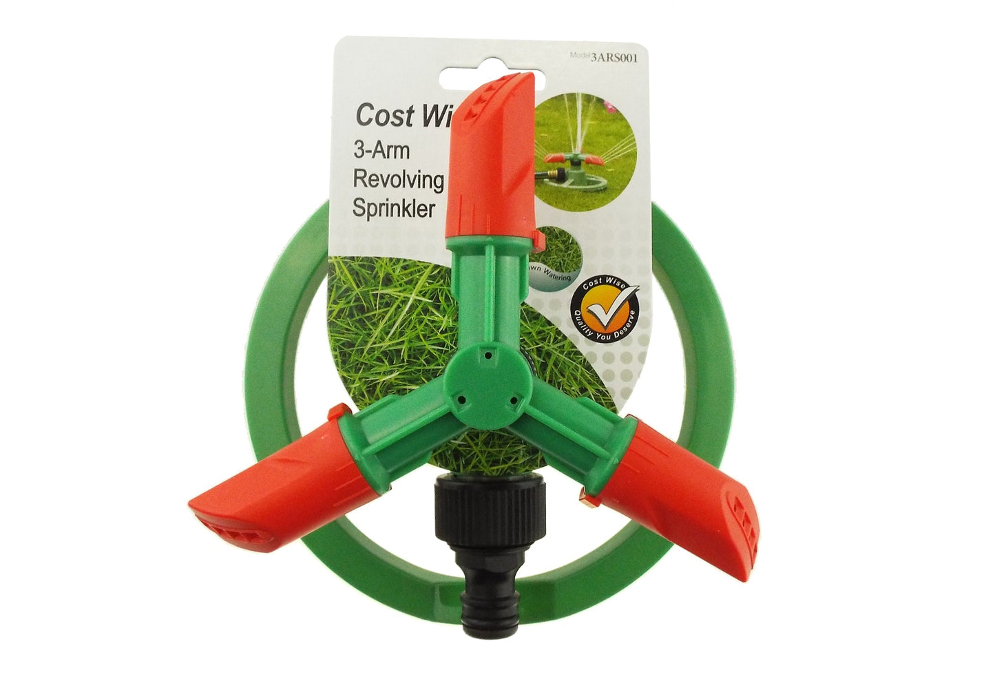 Cost Wise 3-Arm Revolving Sprinkler Outdoor Watering Kit Outdoor Hose Accessory