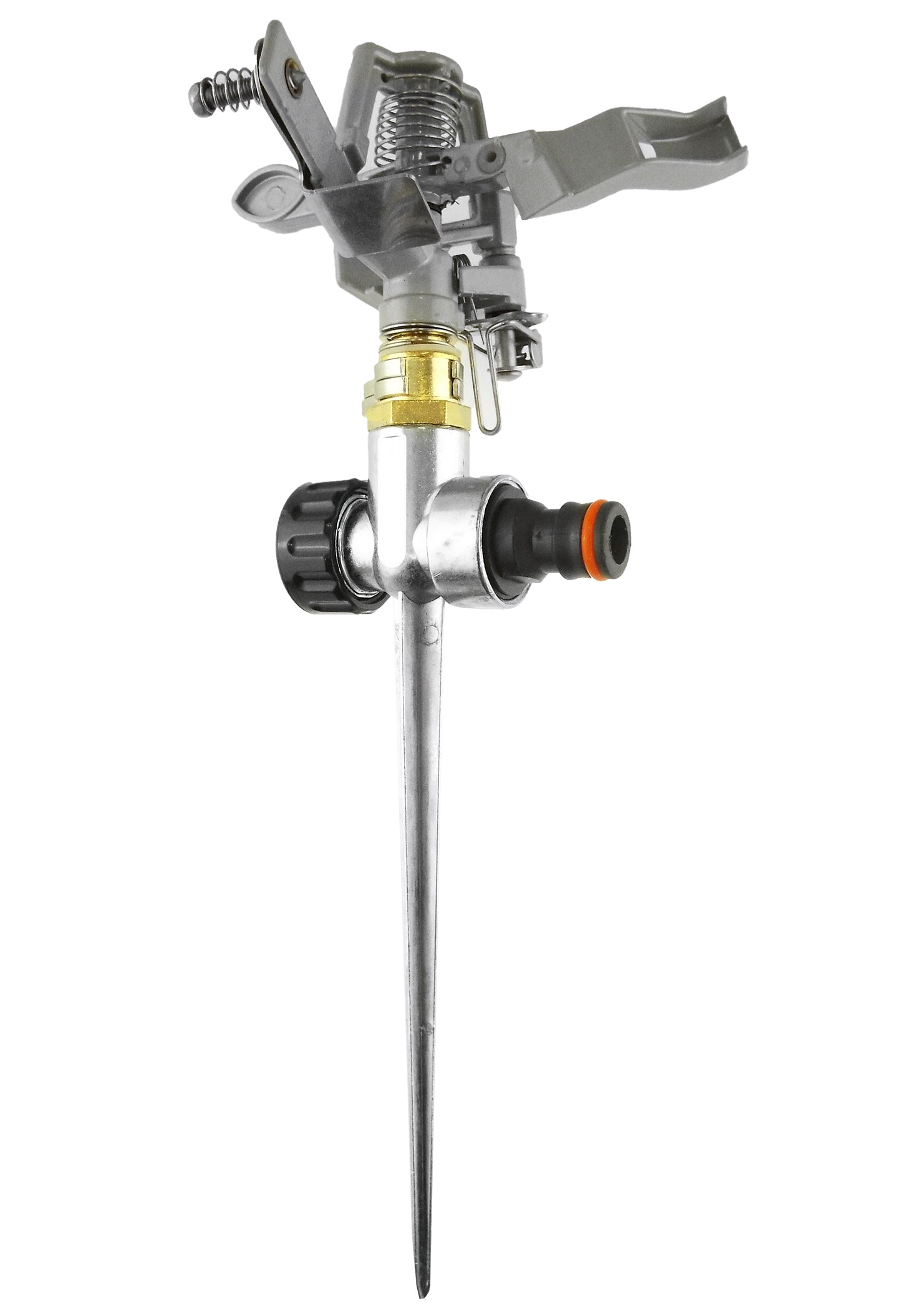 Pulsating Lawn Sprinkler - Metal with Metal Spike for Outdoor Hose Accessory