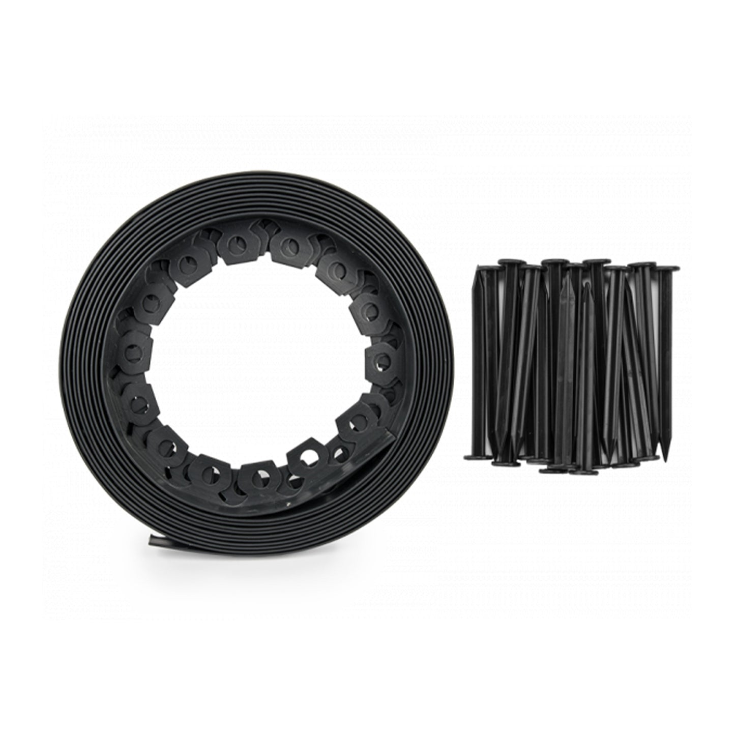 AP Supplies Lawn Border Set, Easy Border 100mm Black 10m With Pegs