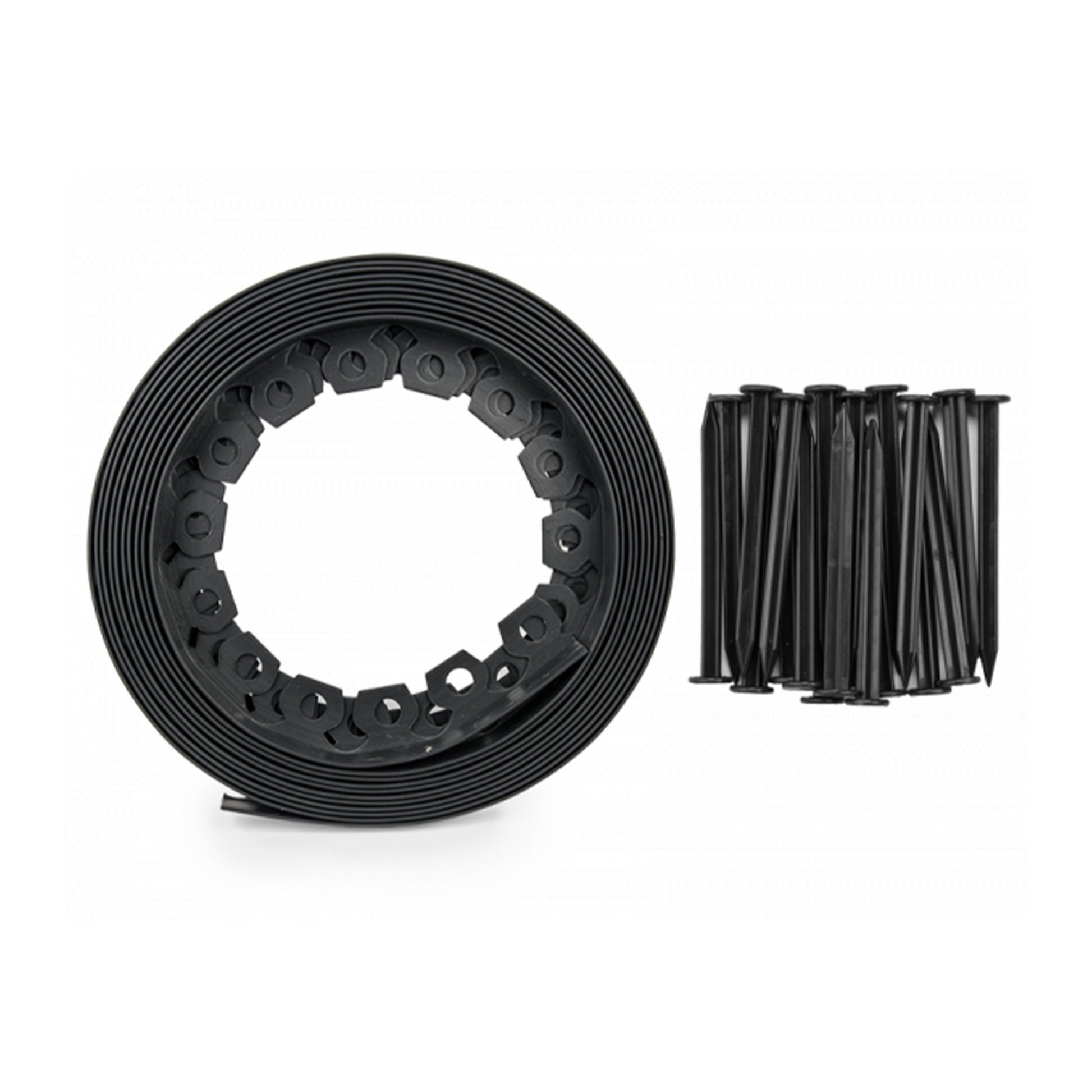 AP Supplies Lawn Border Set, Easy Border 100mm Black 10m With Pegs