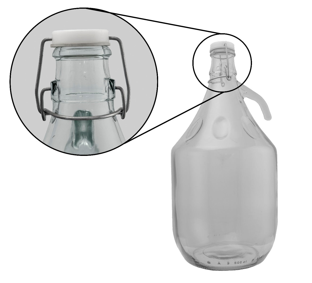 Glass Demijohn 5L 4 Pack Swing Top Cap DIY Tool Accessory Home and Garden Use