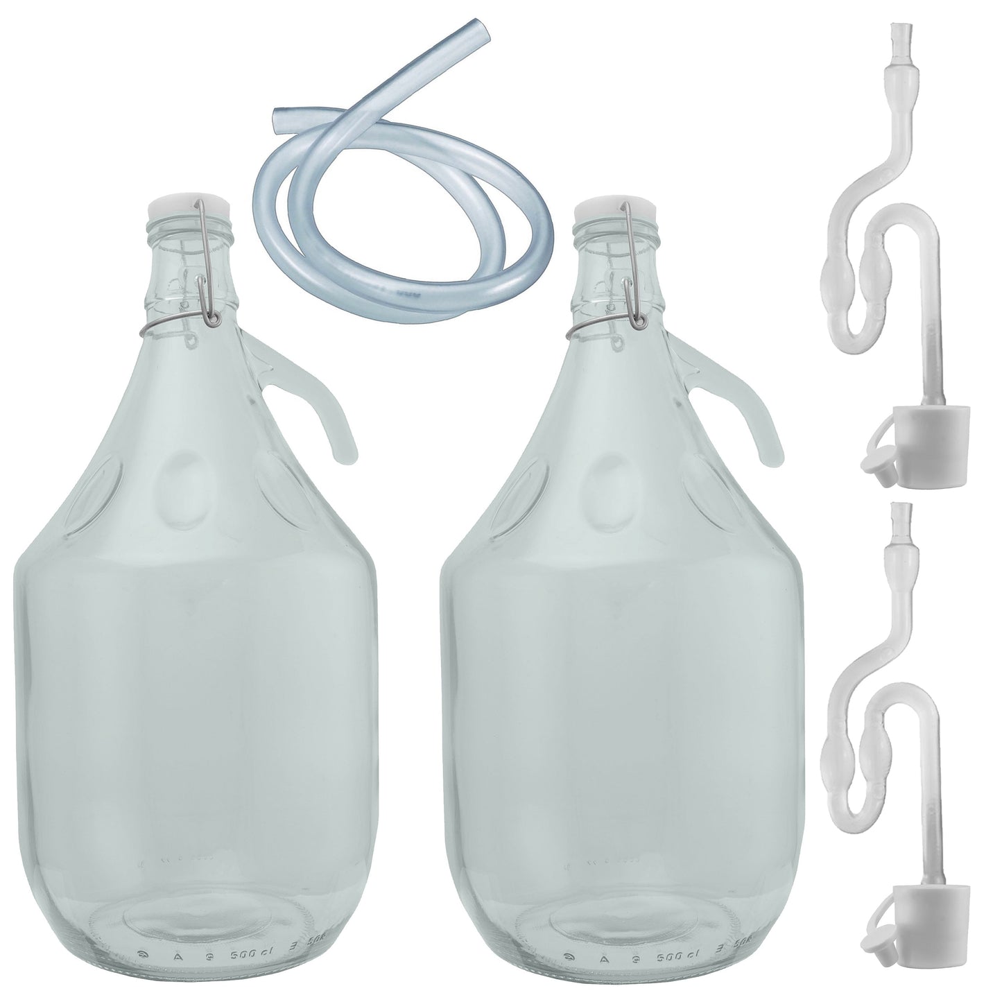 Glass Demijohn 5L 2 Pack Swing Top Cap Airlock, Bung and Tube DIY Tool Accessory