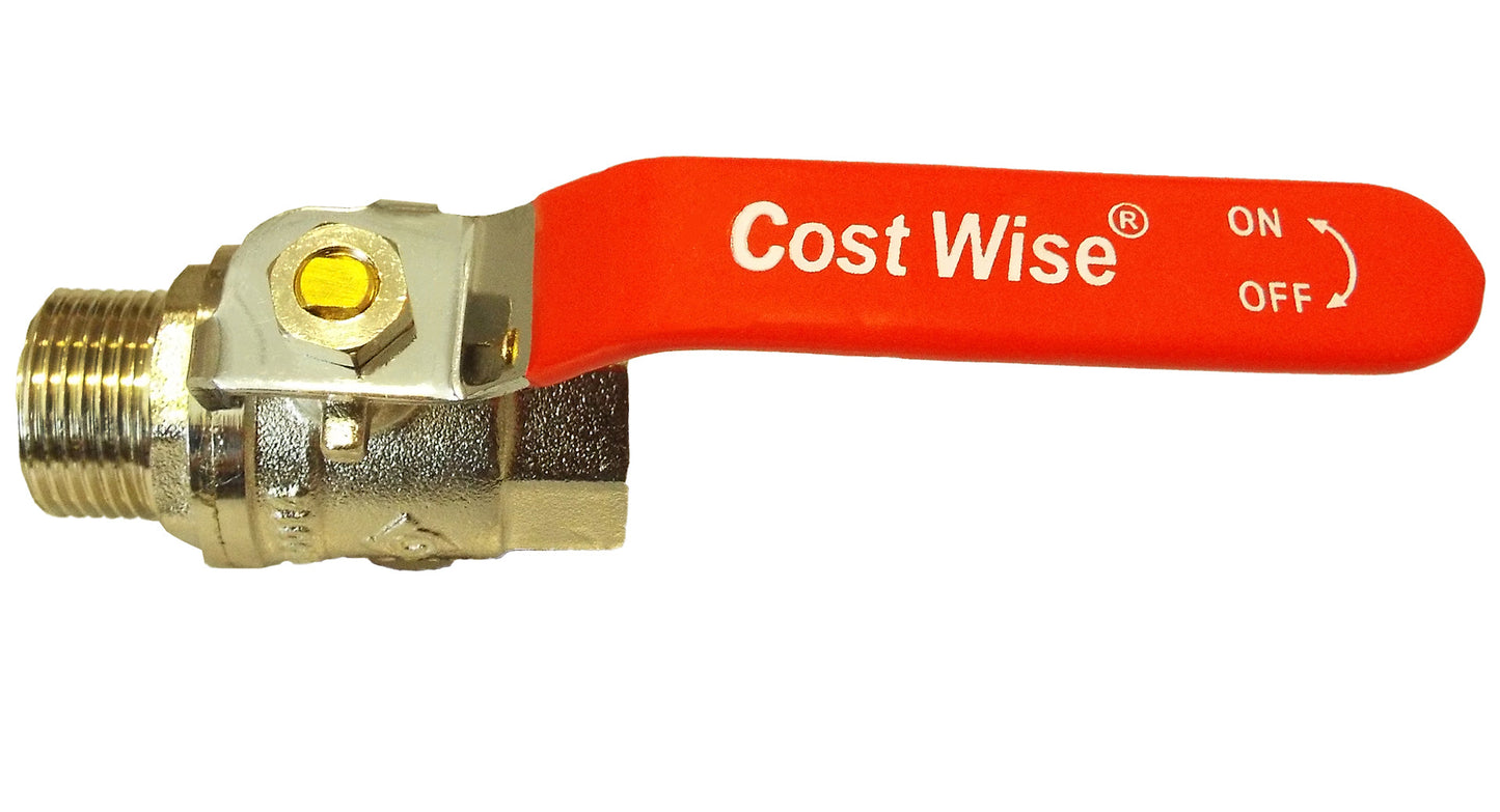 Brass Nickel-Plated Lever Valve 1in BSPM-F BSP Thread Fitting Water Flow Control