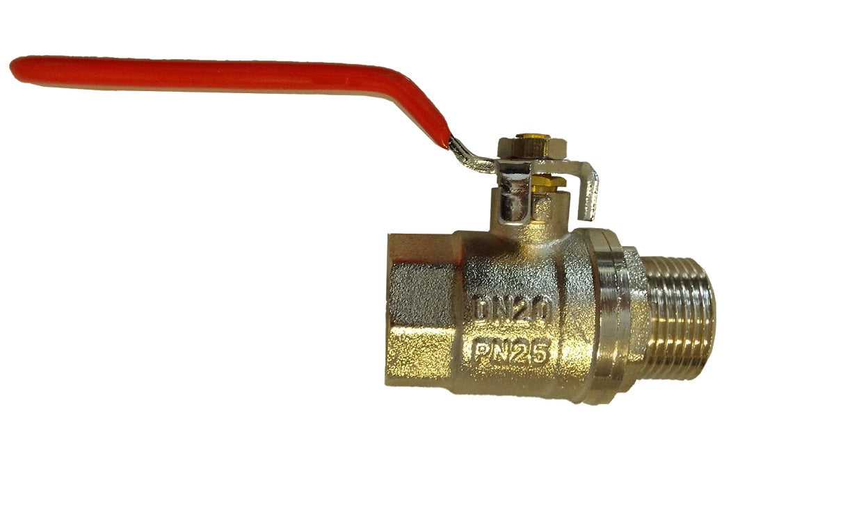 Brass Nickel-Plated Lever Valve 1in BSPM-F BSP Thread Fitting Water Flow Control