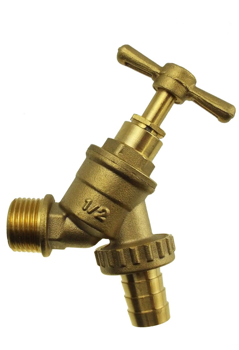 Garden Bib Tap Brass 3/4in BSPM Inlet 3/4in Barb Brass Water Fitting Tap Adapter