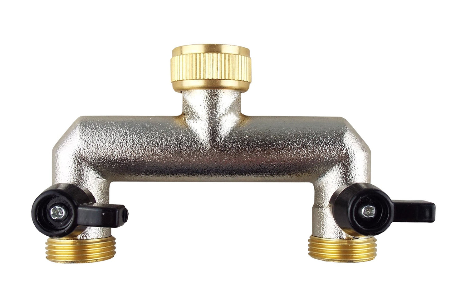 Two Way Tap Splitter Brass 3/4in BSP Outdoor Watering Kit Pipe and Water Fitting