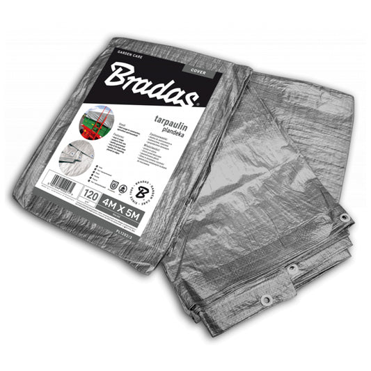 Silver M-Grade Tarpaulin 4m x 5m Waterproof Tarpaulin Cover Outdoor Ground Sheet