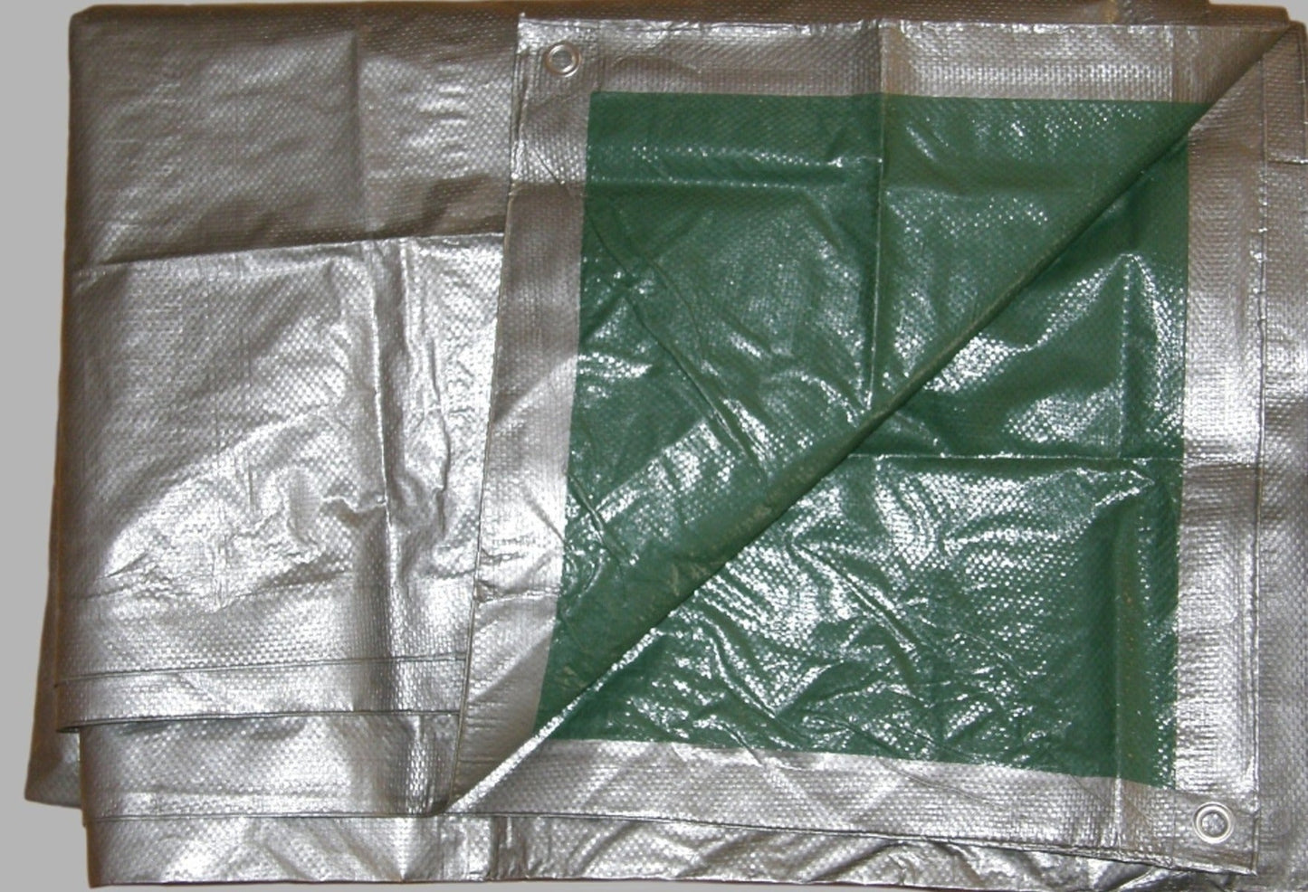 Silver M-Grade Tarpaulin 5m x 6m Waterproof Tarpaulin Cover Outdoor Ground Sheet