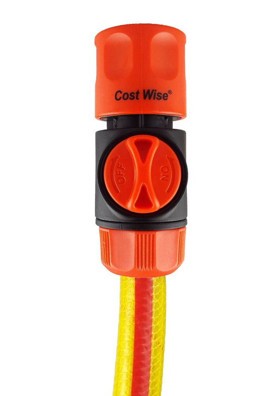 Cost Wise Hose Connector with Valve Outdoor Watering Kit DIY Workshop Accessory