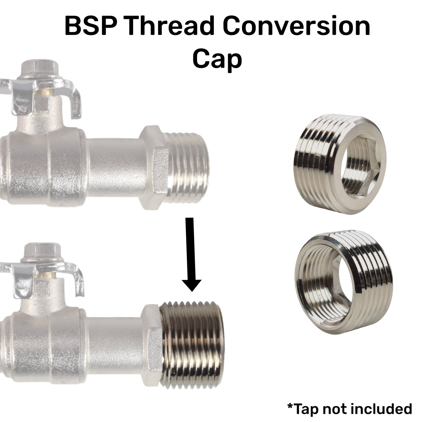 AP Supplies Thread Conversion Cap 1" BSPM - 3/4" BSPF, Nickel Plated
