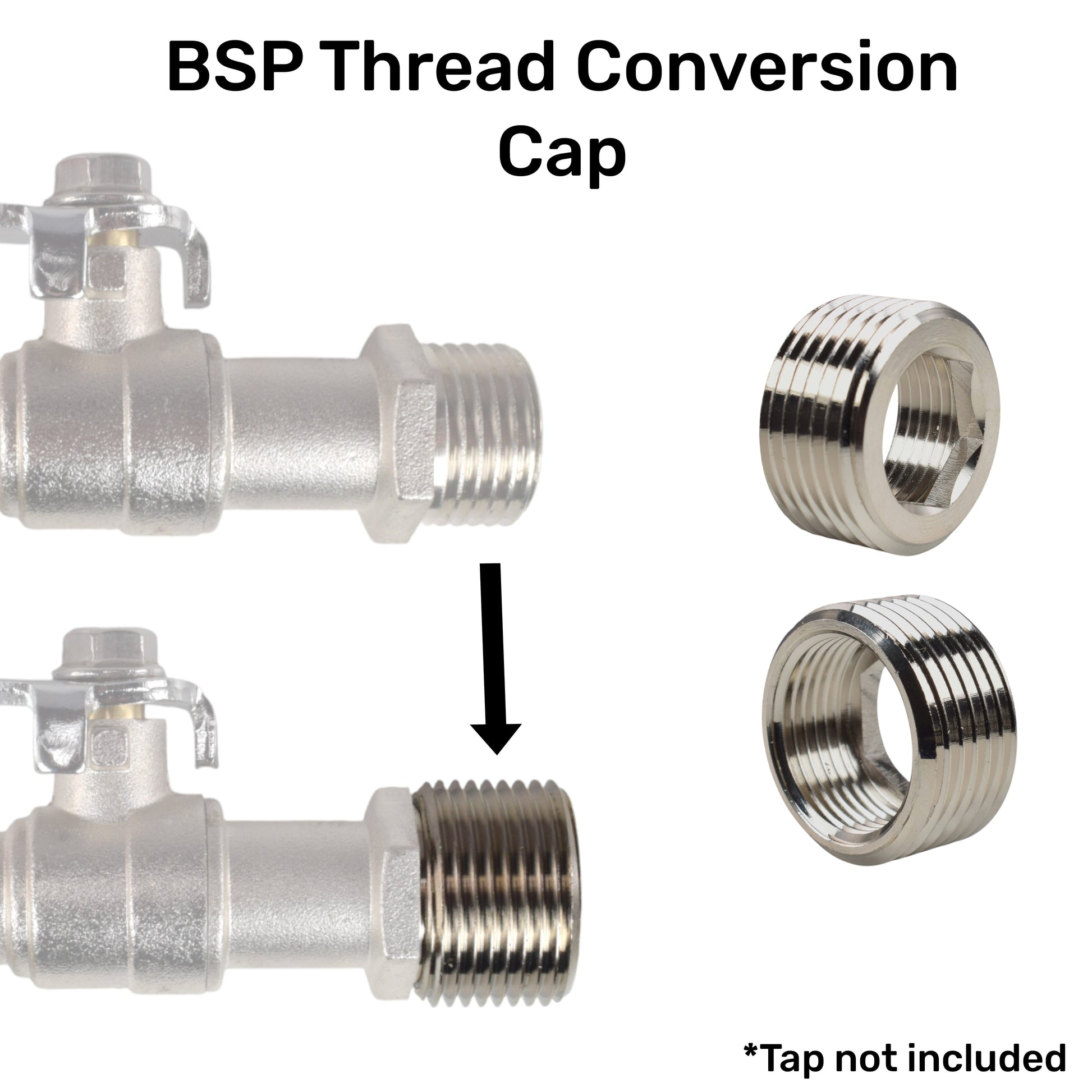 AP Supplies Thread Conversion Cap 1" BSPM - 3/4" BSPF, Nickel Plated