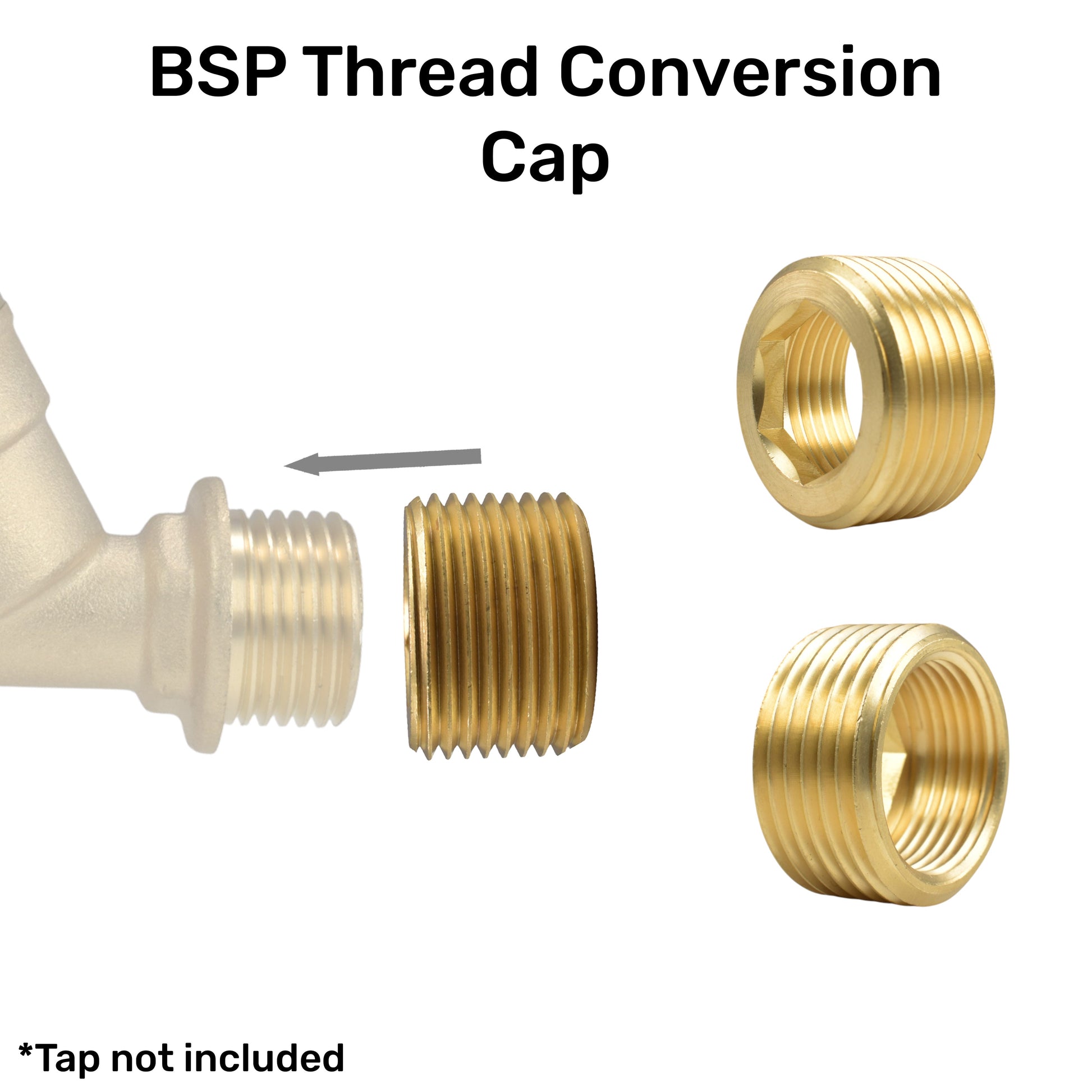 AP Supplies Thread Conversion Cap 1" BSPM - 3/4" BSPF, Brass