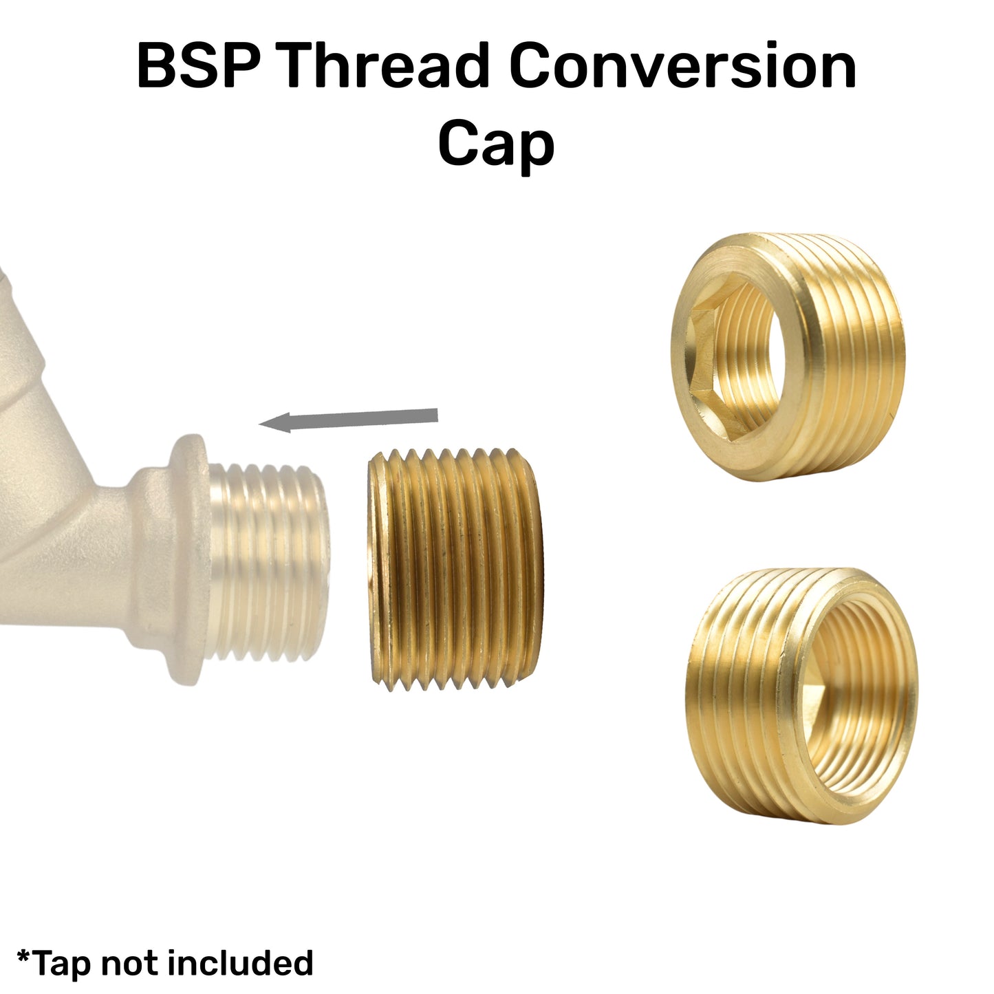 AP Supplies Thread Conversion Cap 3/4" BSPM - 1/2" BSPF, Brass