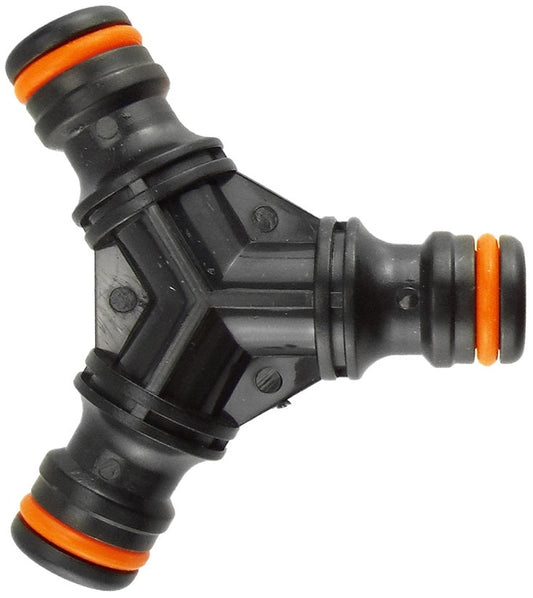 Three Way Snap-On Male Black Pipe and Water Fitting Garden Water Connector